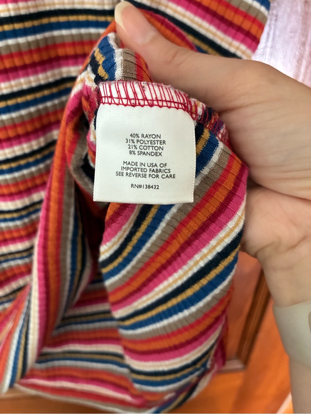 ModCloth Multi-Colored Striped Ribbed Knit Tank Top 🧡💕🧡💕🧡 - Picture 5 of 7